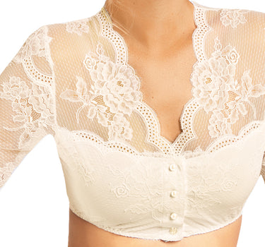 Nina von C. Dirndlbluse "Kalea" mit Knopfleiste 16463718 | Champagner