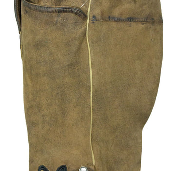 MADDOX Kurze Damen Lederhose "Verena" mit Hosenträgern | Antik Eiche