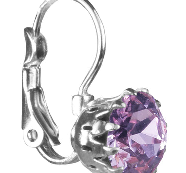 LUISIA® Ohrringe Grazia mit Kronen Anhänger und Kristall von Swarovski® - Flieder