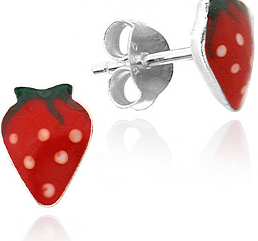LUISIA Ohrstecker "Kinder Ohrringe Erdbeere" 925 Silber