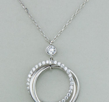 LUISIA Filigrane Halskette mit Strass Ringen | 925 Silber