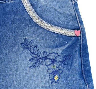 BONDI Baby Kinder Jeansshorts "Butterfly"- Blau | Kurze Jeans