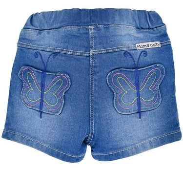 BONDI Baby Kinder Jeansshorts "Butterfly"- Blau | Kurze Jeans