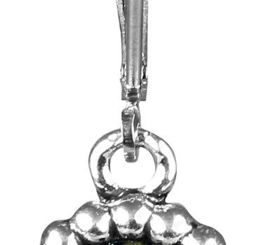 Ohrringe Aurelia mit rundem Anhänger und Kristallen von Swarovski® - Olivgrün