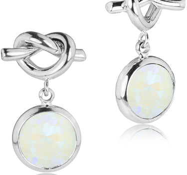 LUISIA® Ohrringe mit Knoten und Kristall von Swarovski® - Silber / Light Grey Delite