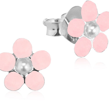 LUISIA® Ohrstecker Blume - 925 Sterling Silber Rosa