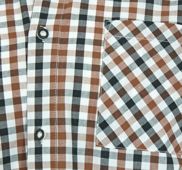 Isar-Trachten Kinder Trachtenhemd "Michel" 52906 | Braun Weiß Kariert