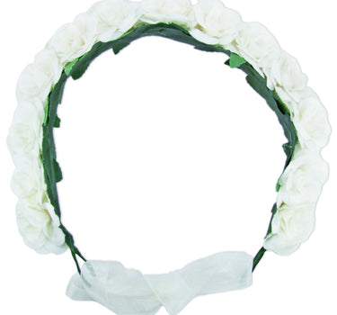 Blumenkranz zum binden mit Rosen - Weiß