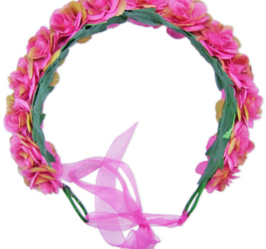 Blumenkranz zum binden mit Rosen - Pink