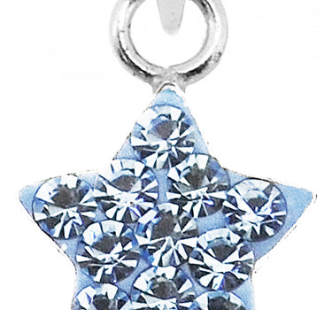 LUISIA Kettenanhänger Stern mit Kristallen von Swarovski - 925 Sterling Silber - Hellblau