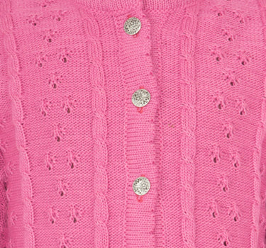 Isar-Trachten Kinder Strickjacke "Leonie" Ajourmuster 47063 | Pink