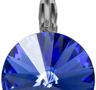 LUISIA 12 mm Ohrringe Rivoli mit Kristallen von Swarovski - Safir / Royalblau
