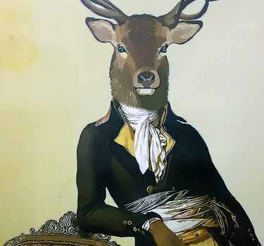 Wandbild Sir Hirsch - 60 x 80 cm