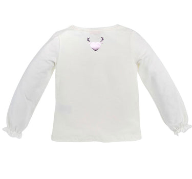 BONDI Mädchen Langarm Shirt "Miss Alpenglück" Bambi 26070 - Weiß