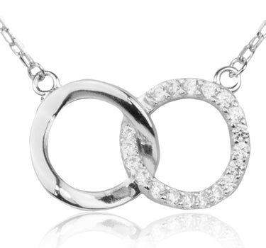 LUISIA Filigrane Halskette Infinity Ringe | 925 Silber mit Zirkonia