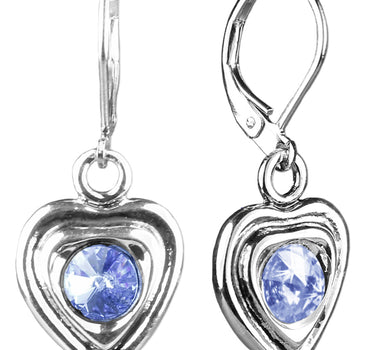LUISIA® Ohrringe Lisanne Herzanhänger mit Kristallen von Swarovski® - Hellblau
