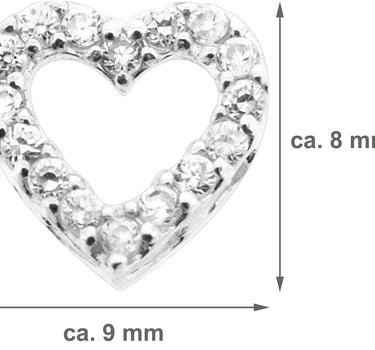 LUISIA Ohrstecker Herz mit Zirkonia - 925 Sterling Silber