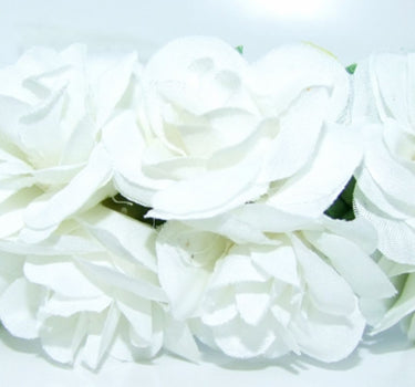 Blumenkranz zum binden mit Rosen - Weiß