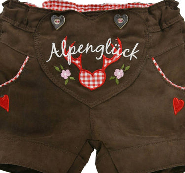 BONDI Mädchen Kunstleder Shorts Hose "Alpenglück" 86277 | Braun