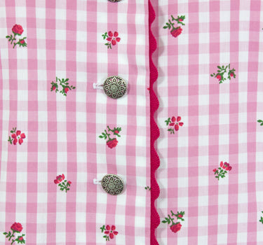 Pierre Marcel Damen Blümchen Trachtenbluse Amelie mit Stehkragen - Rosa