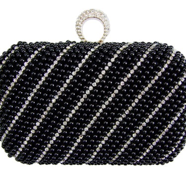 Elegante Handtasche "Pearl" | Clutch Schwarz