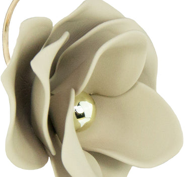 LUISIA Front Back Ohrringe Jarla mit Blumen - 16 Karat vergoldet Sand