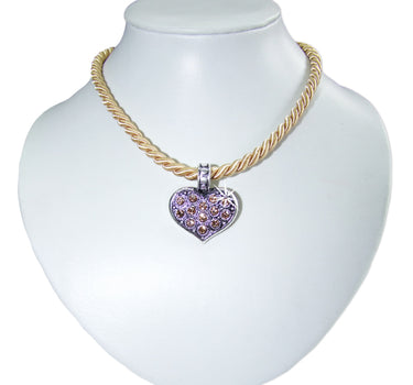 LUISIA Kordel Collier Enya mit Herzanhänger - Gold