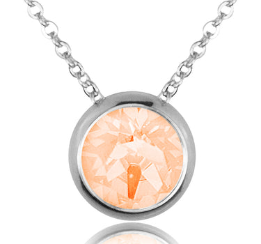 LUISIA® Halskette "Ciri" mit Kristallen von Swarovski® - 11 mm - Silber / Light Peach