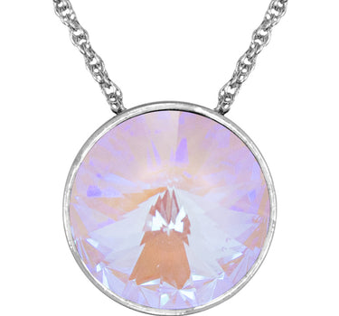 LUISIA Halskette "Sinja" mit Kristallen von Swarovski - 14 mm - Silber / Lavender Delite