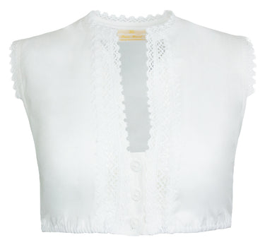 Pierre Marcel Ärmellose Dirndlbluse Nerina mit Spitze - Weiß