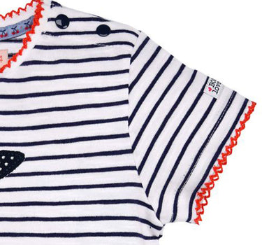 BONDI Baby Kinder T-Shirt "Cherry" 86590 - Weiß / Navy | Kurzarmshirt