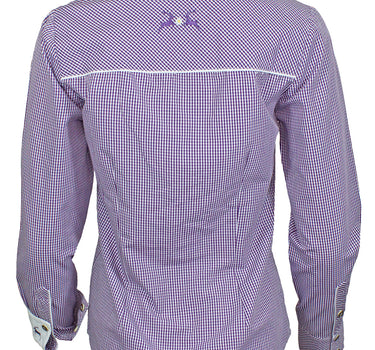 Maddox Damen Langarm Trachtenbluse Innsbruck - Lila Pflaume