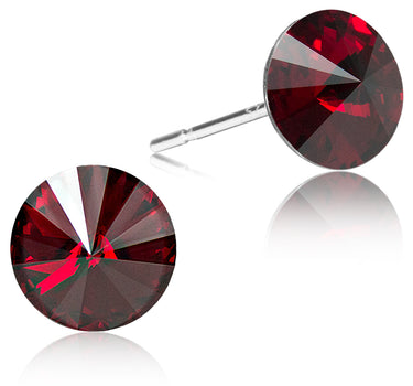 LUISIA® Ohrstecker mit Kristallen von Swarovski® - 6 mm Siam / Dunkelrot