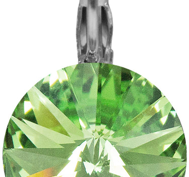 LUISIA 12 mm Ohrringe Rivoli mit Kristallen von Swarovski - Peridot / Apfelgrün