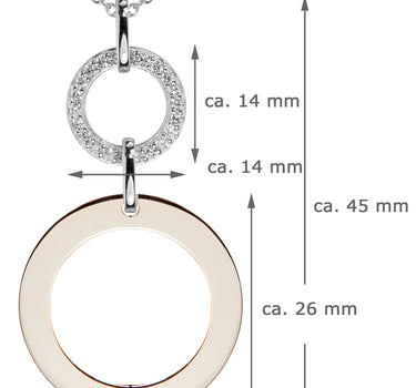 LUISIA Halskette "Doppelring Roségold" 79220 | 925 Silber (60cm Länge)