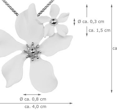 LUISIA Halskette Nelia mit Blumen - 16 Karat vergoldet Dunkelblau