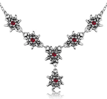 LUISIA® Edelweiß Collier Emilia mit Kristallen von Swarovski® - Siam / Dunkelrot