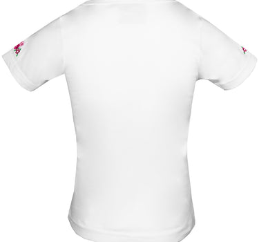 Isar-Trachten Mädchen T-Shirt "Reh" mit Stickerei 52766 | Weiß Pink