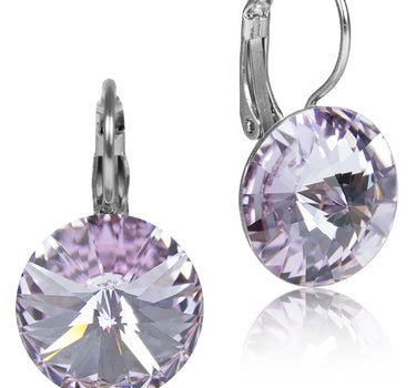 LUISIA® 12 mm Ohrringe Rivoli mit Kristallen von Swarovski® - Violet / Flieder