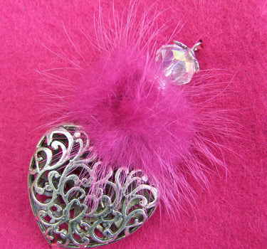 Herz Trachten Handtasche mit Herzanhänger | Pink