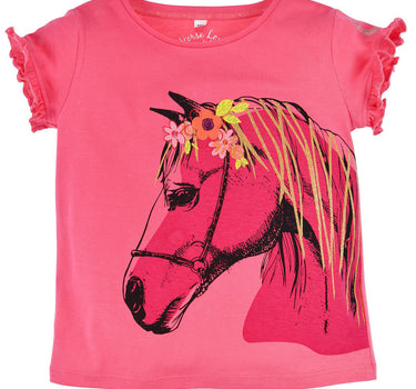 BONDI T-Shirt "Pferd" mit Blumenapplikation 36175 | Pink