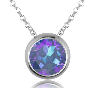 LUISIA® Halskette "Ciri" mit Kristallen von Swarovski® - 11 mm - Silber / Royal Blue Delite
