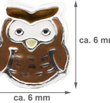 LUISIA Ohrstecker Eule - 925 Sterling Silber Braun