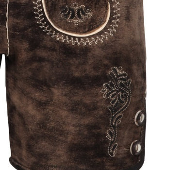 Isar-Trachten Kurze Kinder Lederhose "Noah" mit Gürtel 51827 | Schiefer Braun