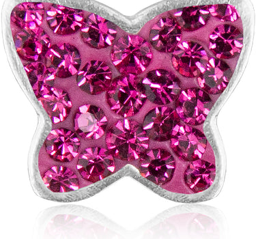 LUISIA Ohrringe Schmetterling Kristallen von Swarovski - 925 Sterling Silber - Pink