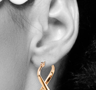 LUISIA Geschwungene Ohrringe "Alea" mit Kristall von Swarovski - Rosegold / Crystal