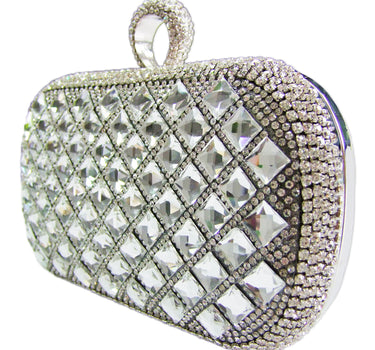 Elegante Handtasche "Mosaik" | Clutch Silber