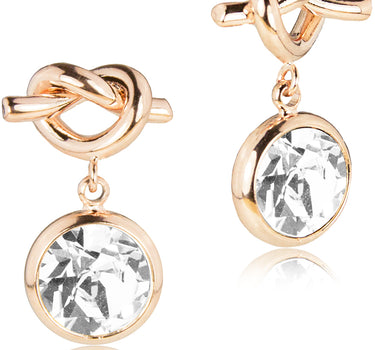 LUISIA Ohrringe mit Knoten und Kristall von Swarovski - Rosegold / Crystal