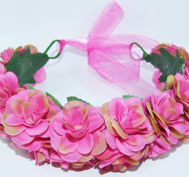 Blumenkranz zum binden mit Rosen - Pink