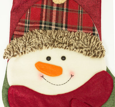 XL Nikolaus Stiefel Weihnachtsstrumpf zum Befüllen 45 cm - 3D Schneemann Santa
